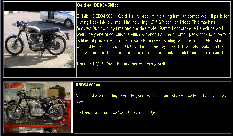 Len Haggis Classic Motorcycles,  alles so um 20000 CHF (gibt nicht mal einen halben Golf oder Subaru)