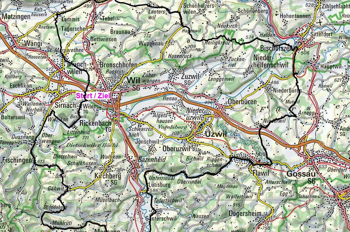 Kartenausschnitt  Vorkriegs Ausfahrt 2013